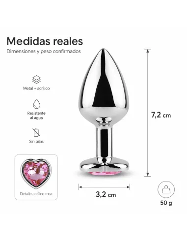 Anal plug heart love metal small pink | Infarta toys | Plugs