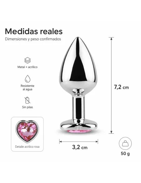 Anal plug heart love metal small pink | Infarta toys | Plugs