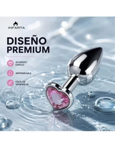 Anal plug heart love metal small pink | Infarta toys | Plugs