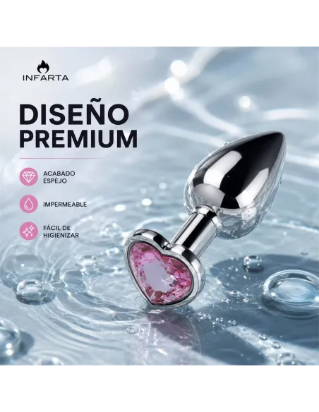 Anal plug heart love metal small pink | Infarta toys | Plugs