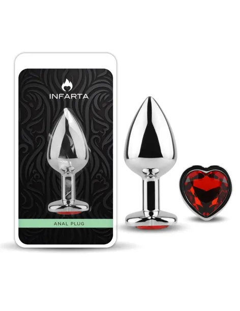 Anal plug heart love metal medium red | Infarta toys | Plugs