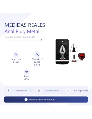 Anal plug heart love metal medium red | Infarta toys | Plugs