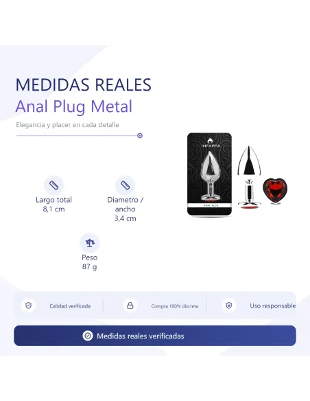 Anal plug heart love metal medium red | Infarta toys | Plugs