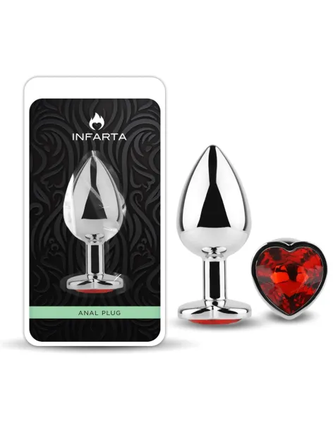 Anal plug heart love metal large red | Infarta toys | Plugs