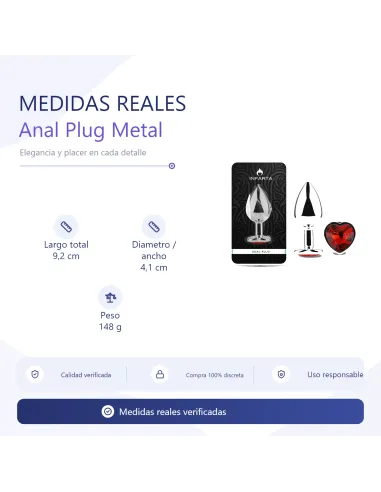 Anal plug heart love metal large red | Infarta toys | Plugs