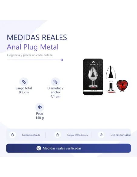 Anal plug heart love metal large red | Infarta toys | Plugs