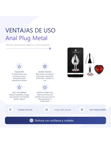 Anal plug heart love metal large red | Infarta toys | Plugs