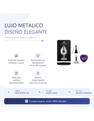 Anal plug heart love metal large purple | Infarta toys | Plugs
