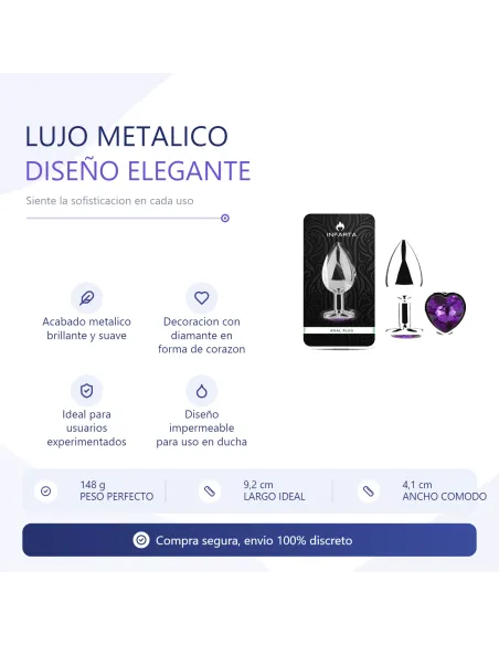 Anal plug heart love metal large purple | Infarta toys | Plugs