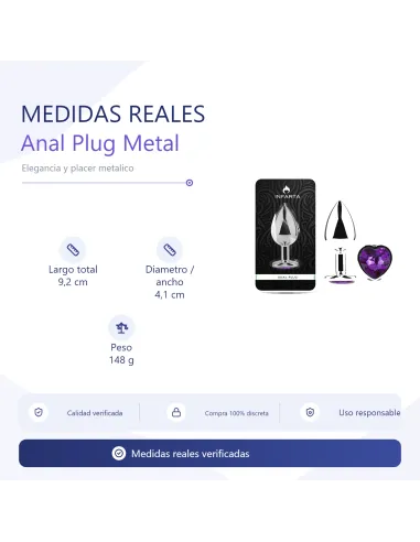 Anal plug heart love metal large purple | Infarta toys | Plugs
