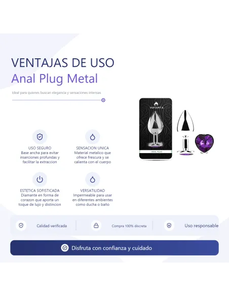 Anal plug heart love metal large purple | Infarta toys | Plugs