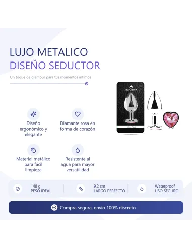Anal plug heart love metal large pink | Infarta toys | Plugs