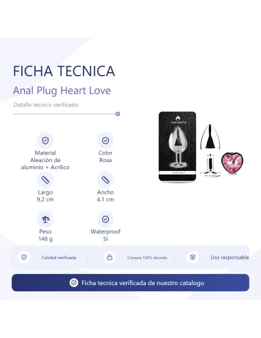 Anal plug heart love metal large pink | Infarta toys | Plugs