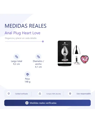 Anal plug heart love metal large pink | Infarta toys | Plugs