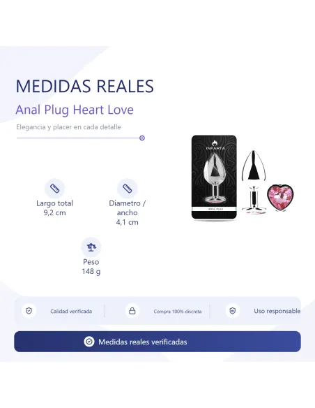 Anal plug heart love metal large pink | Infarta toys | Plugs