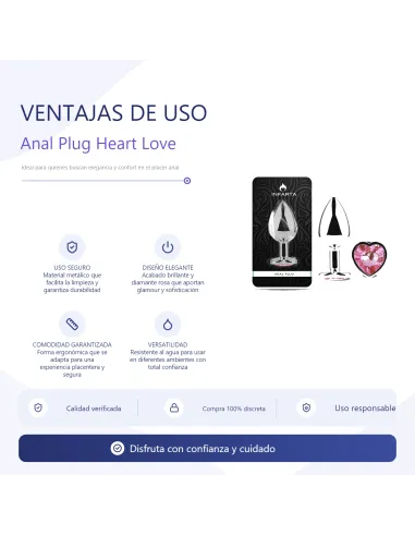 Anal plug heart love metal large pink | Infarta toys | Plugs