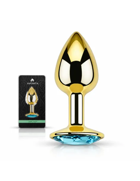 Anal plug eros gold metal small lightblue | Infarta toys | Plugs