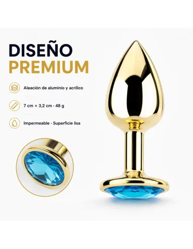 Anal plug eros gold metal small lightblue | Infarta toys | Plugs
