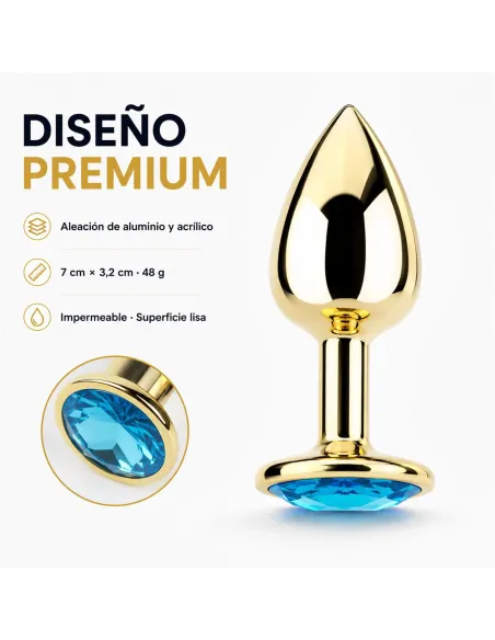 Anal plug eros gold metal small lightblue | Infarta toys | Plugs