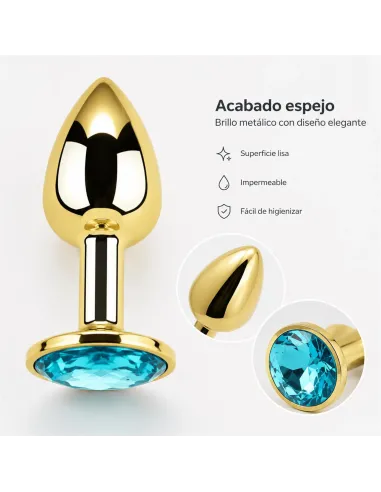Anal plug eros gold metal small lightblue | Infarta toys | Plugs