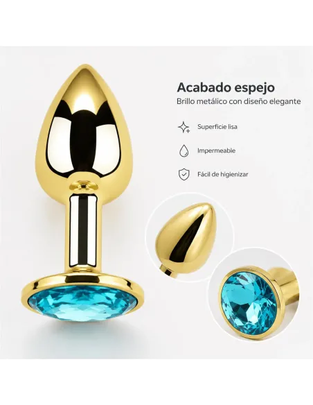 Anal plug eros gold metal small lightblue | Infarta toys | Plugs