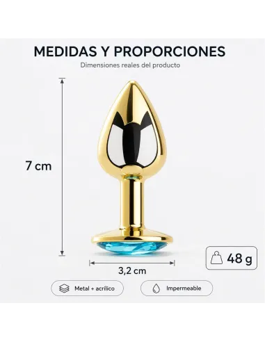 Anal plug eros gold metal small lightblue | Infarta toys | Plugs