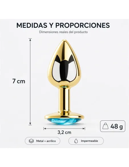 Anal plug eros gold metal small lightblue | Infarta toys | Plugs