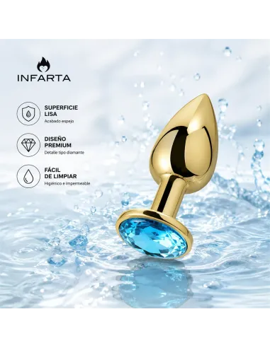 Anal plug eros gold metal small lightblue | Infarta toys | Plugs