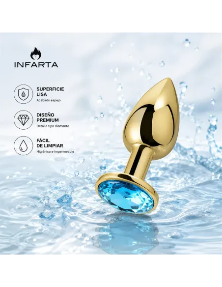 Anal plug eros gold metal small lightblue | Infarta toys | Plugs