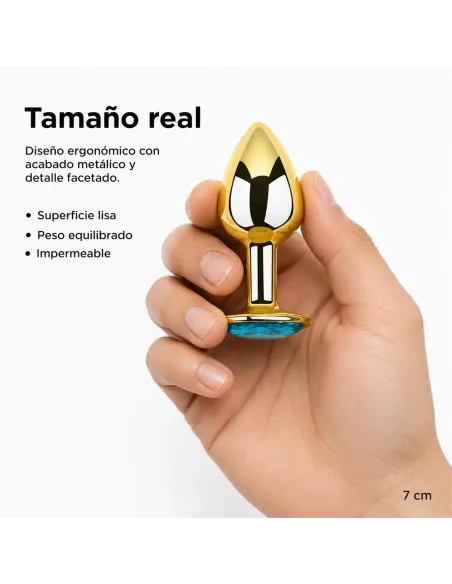Anal plug eros gold metal small lightblue | Infarta toys | Plugs