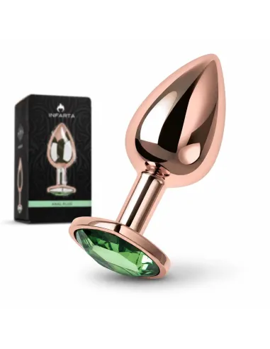 Anal plug heart love rose metal small dark green | Infarta toys | Plugs