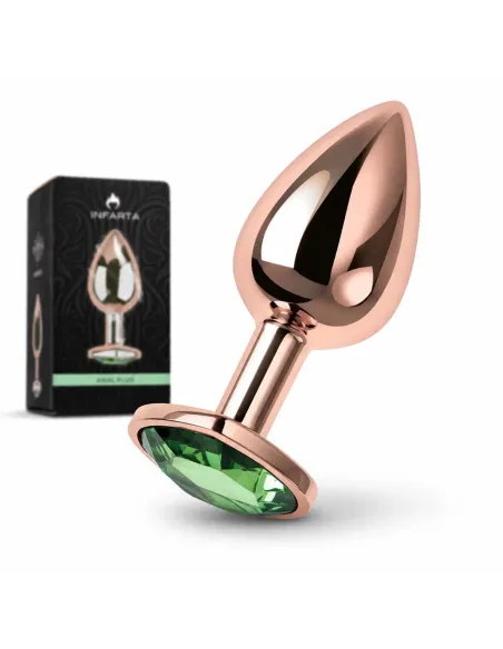 Anal plug heart love rose metal small dark green | Infarta toys | Plugs