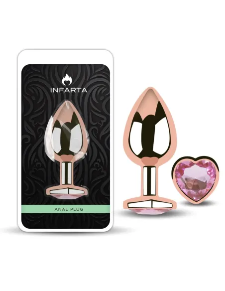 Anal plug heart love rose metal medium rosy | Infarta toys | Plugs