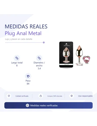 Anal plug heart love rose metal medium rosy | Infarta toys | Plugs