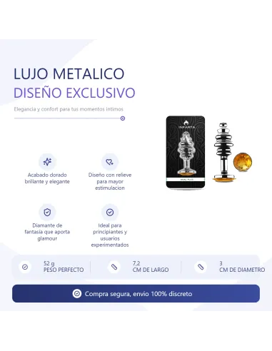 Anal plug luna metal small golden | Infarta toys | Plugs