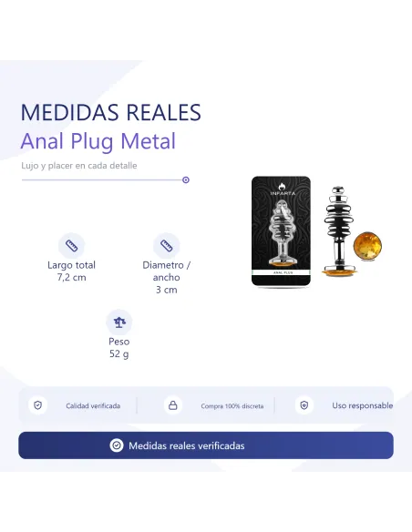 Anal plug luna metal small golden | Infarta toys | Plugs