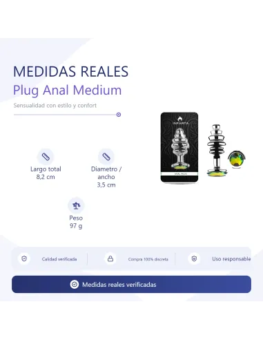 Anal plug luna metal medium rainbow | Infarta toys | Plugs