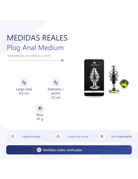 Anal plug luna metal medium rainbow | Infarta toys | Plugs