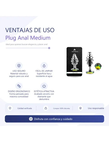 Anal plug luna metal medium rainbow | Infarta toys | Plugs