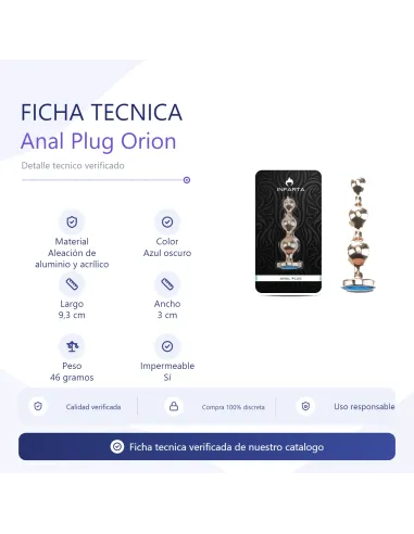 Anal plug orion metal small blue dark | Infarta toys | Plugs