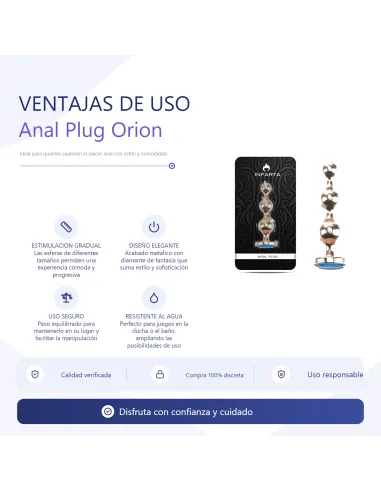 Anal plug orion metal small blue dark | Infarta toys | Plugs