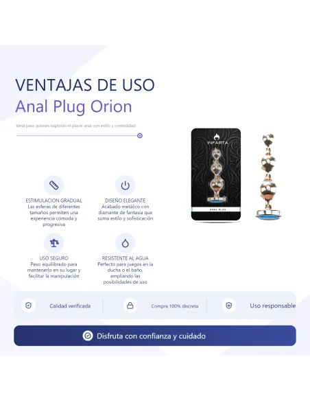 Anal plug orion metal small blue dark | Infarta toys | Plugs