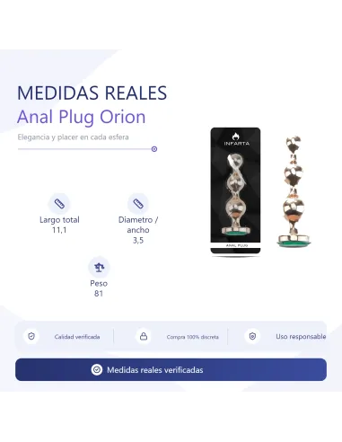 Anal plug orion metal medium dark green | Infarta toys | Plugs