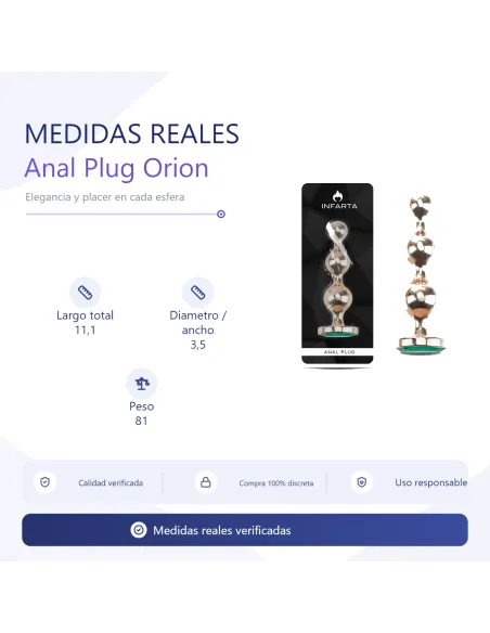 Anal plug orion metal medium dark green | Infarta toys | Plugs