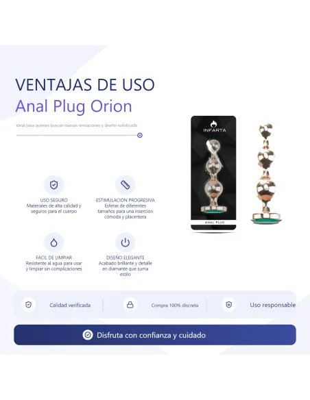 Anal plug orion metal medium dark green | Infarta toys | Plugs