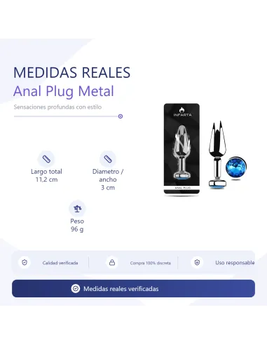 Anal plug titan metal small blue dark | Infarta toys | Plugs