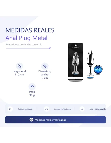 Anal plug titan metal small blue dark | Infarta toys | Plugs