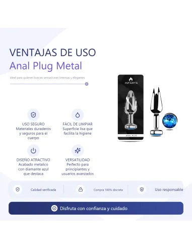 Anal plug titan metal small blue dark | Infarta toys | Plugs