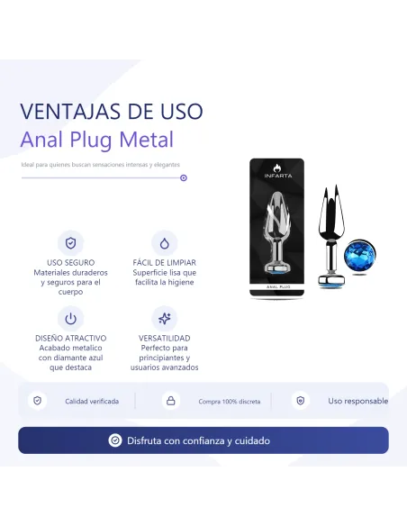Anal plug titan metal small blue dark | Infarta toys | Plugs