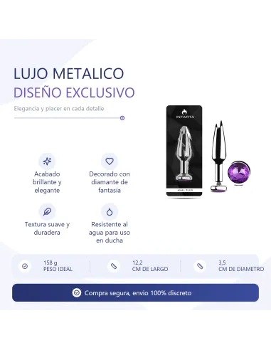 Anal plug titan metal medium dark purple | Infarta toys | Plugs